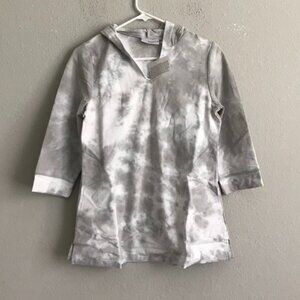 Belle Beach by Kim Gravel French Terry 3/4-Sleeve Hoodie - Grey (Sz XXS) a396176